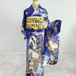 【振袖】白/青・薔薇