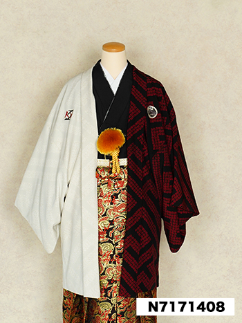 【男性袴】白/赤・Japanｽﾀｲﾙ