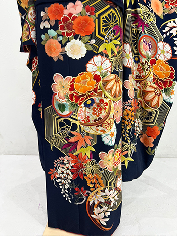 【振袖】紺・桜/鞠