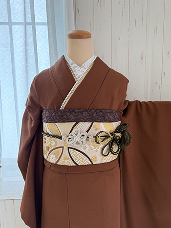 【振袖】茶・無地