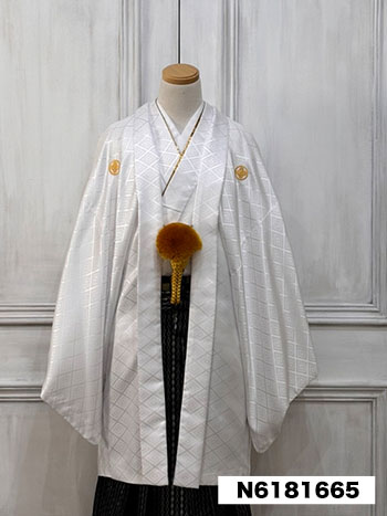 【男性袴】白・菊菱