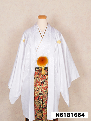 【男性袴】白・菊菱