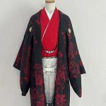 【男性袴】赤/黒・花