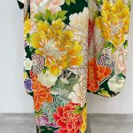 【振袖】白/緑・牡丹