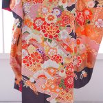 【振袖】茶/ｵﾚﾝｼﾞ・牡丹