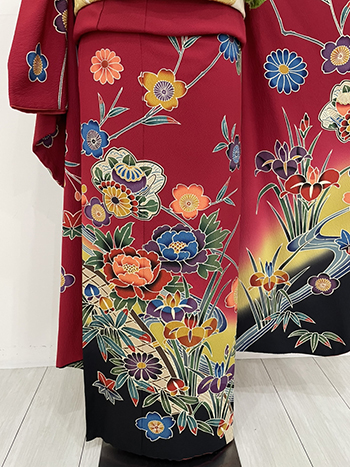 【振袖】赤・梅