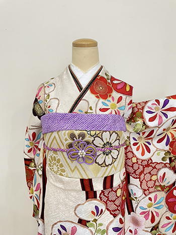 【振袖】白・梅