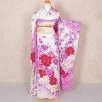 【振袖】白/ﾋﾟﾝｸ・薔薇