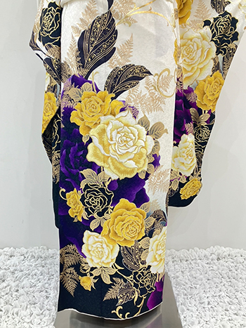 【振袖】白/紫・ﾊﾞﾗ