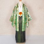 【男性袴】緑・菊