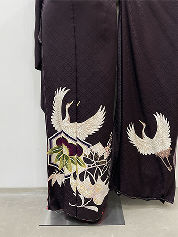 【振袖】紫・鶴