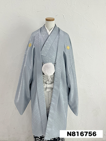 【男性袴】ｸﾞﾚｰ・菊菱