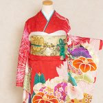 【振袖】赤・椿/松