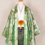 【男性袴】緑・菊