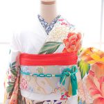 【振袖】白/黄色・ﾊﾞﾗ