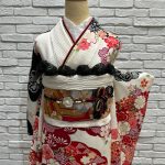【振袖】白/赤・桜