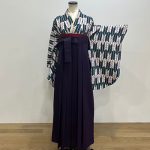 【卒業袴】白/緑・矢羽