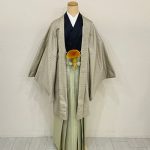 【男性袴】緑・縞