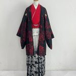 【男性袴】赤/黒・花