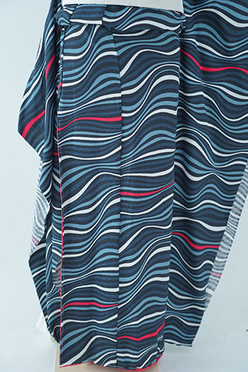 【振袖】青・波