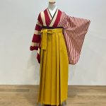 【卒業袴】白/赤・ｽﾄﾗｲﾌﾟ