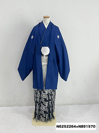 【男性袴】青・菊菱