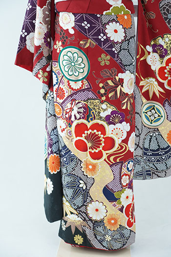【振袖】赤・梅