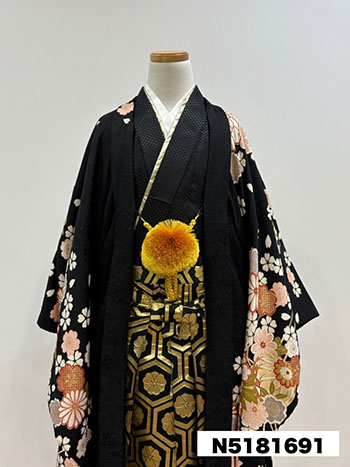 【男性袴】黒・菊