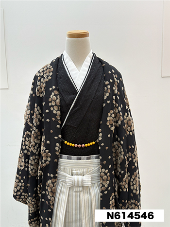 【男性袴】黒・ドット