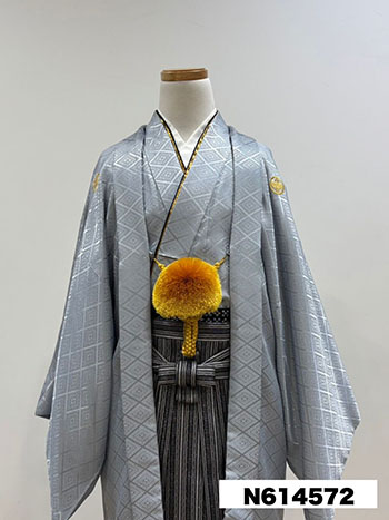 【男性袴】ｸﾞﾚｰ・菊菱