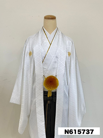 【男性袴】白・菊菱