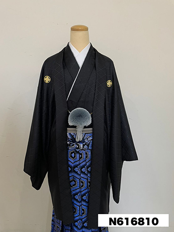 【男性袴】黒・菊菱