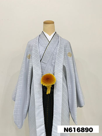 【男性袴】ｸﾞﾚｰ・菊菱