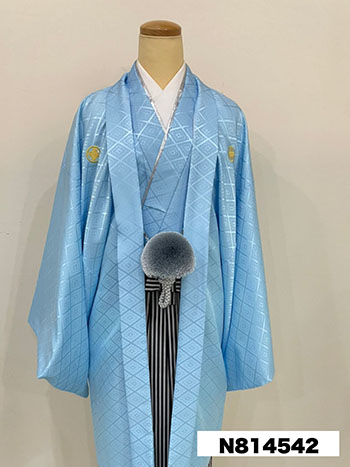 【男性袴】水色・菊菱