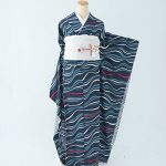 【振袖】青・波