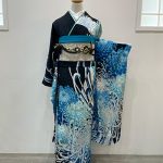 【振袖】黒/青・菊