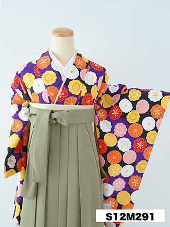 【卒業袴】黒・菊