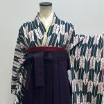 【卒業袴】白/緑・矢羽