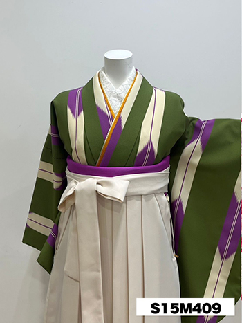 【卒業袴】緑・矢羽根