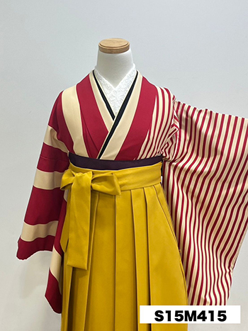 【卒業袴】白/赤・ｽﾄﾗｲﾌﾟ