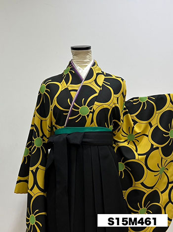 【卒業袴】黄/黒・梅