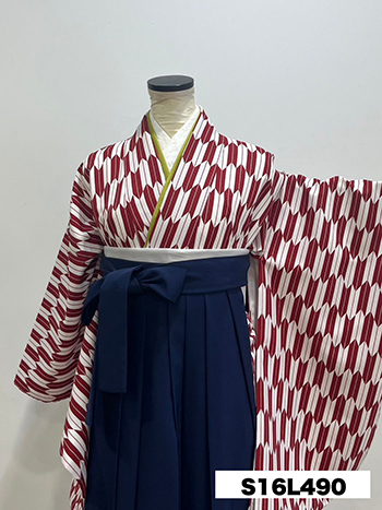 【卒業袴】白/赤・矢羽