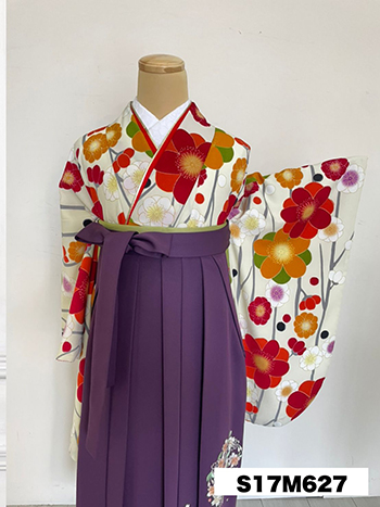 【卒業袴】白・花