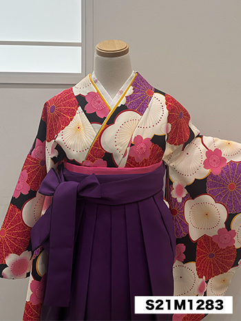 【卒業袴】黒・梅