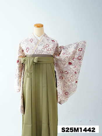 【卒業袴】白・牡丹