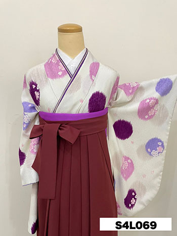 【卒業袴】白・ﾄﾞｯﾄ