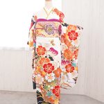 【振袖】白/ｵﾚﾝｼﾞ・梅