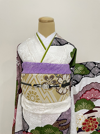 【振袖】白・松