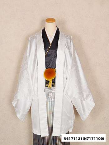 【男性袴】白・薔薇