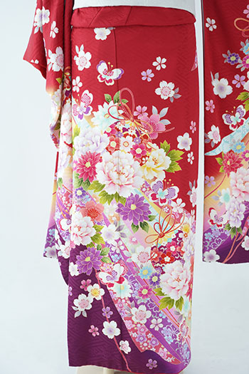 【振袖】赤・桜